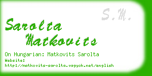 sarolta matkovits business card